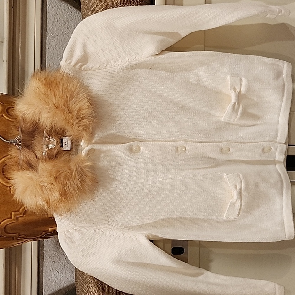 Janie and Jack cardigan 2T Ivory (kt3)